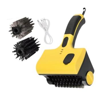 Imagem de Generic Escova de limpeza para grelha elétrica com caixa de líquido, spray de água de 2 velocidades, com cerdas de reposição para cozinha, churrasqueira