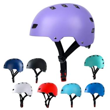 Imagem de Capacete de bicicleta 3 tamanhos para adolescentes, crianças, jovens, adultos, Bavilk capacete de skate ajustável, multiesportivo, ciclismo, patinação, patins, patins em linha, patins para meninas