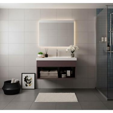 Imagem de Gabinete Armário para Banheiro 60cm MDF com Cuba - Zoff (Gianduia)