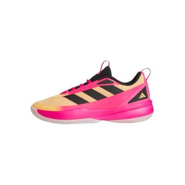 Imagem de adidas Tênis de basquete unissex para adultos, Laranja neblina/preto/rosa choque, 12.5 Women/11.5 Men