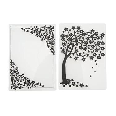 Imagem de Pastas de gravação de plástico diy modelos de artesanato texturas decorativas para fazer cartão scrapbooking 2 peças 14.8x10.5cm