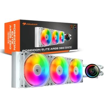 Imagem de Water Cooler Cougar Poseidon Elite ARGB 360 White, Intel/amd, 360mm, Branco - 3mpsd360.0002