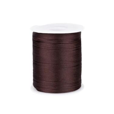 Imagem de Xzhcy Cordão de cetim de nylon de 2 mm, 110 metros, fio trançado de seda, cordão de contas para artesanato faça você mesmo, pulseiras da amizade, pingente chinês Lucky Knotting Macramê Colares para