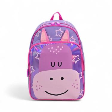 Imagem de Mochila Costa Escolar Passeio Infantil Bichinhos Hipopótamo