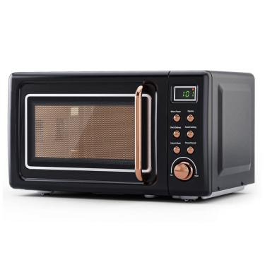 Imagem de Micro Ondas Retrô de Bancada com 8 Configurações 700W, 110v, SIMOE AMSE171MOGD NEW, Preto