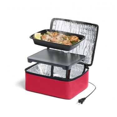 Imagem de Marmita Elétrica Portátil 1,5L com Funções de Cozinhar ou Reaquecer, 110V, HOTLOGIC, Vermelha