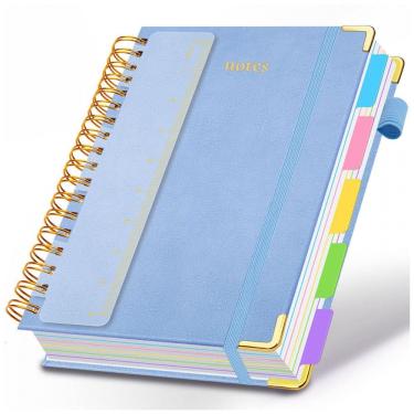 Imagem de Caderno universitário espiral capa dura GDGDSY B5 8x10, 5 matérias, 300 páginas pautada...