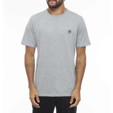 Imagem de Camiseta Hurley Mini Icon WT23 Masculina Cinza Mescla, P, Cinza claro