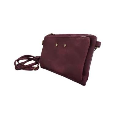Imagem de Bolsa de Mão Transversal com Alça Feminina da Gash, Vinho