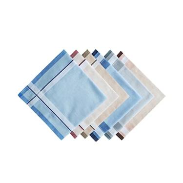 Imagem de YIJU 6 peças de lenços masculinos de algodão lenços de bolso quadrados para avôs
