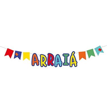 Imagem de Faixa de Bandeirinha Junina Escrito Arraiá 150mx17cm 1 un