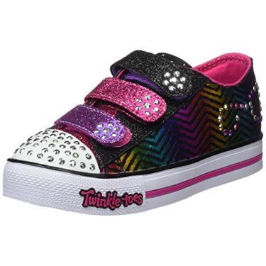 Imagem de Skechers Girls' Twinkle Toes Step Up Sparkle Spice Sneaker,Black/Hot Pink,US 1.5