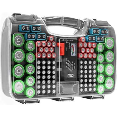 Imagem de THE BATTERY ORGANISER O Estojo Organizador De Bateria Com Capa Transparente Articulada Inclui Um Testador De Bateria Removível Comporta 180 Baterias De Vários Tamanhos Cinza... Número Do Modelo: Tbo2699