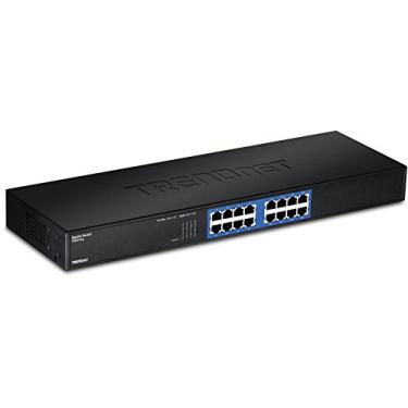 Imagem de TRENDnet - TEG-S16G 16 portas Gigabit GREENnet não gerenciado, TEG-S16G, 16 portas RJ-45, capacidade de comutação de 32 Gbps, sem ventilador, suporte em rack, interruptor Ethernet de rede, proteção vitalícia, preto