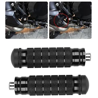 Imagem de Pedaleira para motocicleta, parafuso M8 preto usinado CNC antiderrapante Apoios para os pés da motocicleta 2 peças para substituição