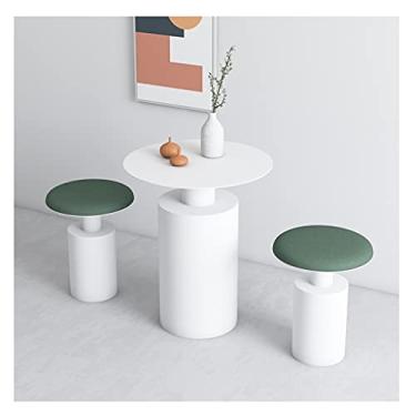 Imagem de Mesa lateral mesa de centro combinação moderna mesa lateral de chá mesa de coquetel quarto sala de estar sofá ferro mesa lateral de café lazer saco macio cadeira mesa de café para sala de estar (cor: 1)