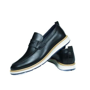 Imagem de Sapato Mocassim Couro Legítimo Masculino Loafer Monk Noivo Cor:Preto;Tamanho:43