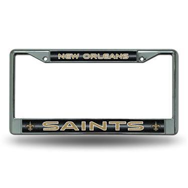 Imagem de Moldura de placa de licença NFL New Orleans Saints Bling Chrome com brilho