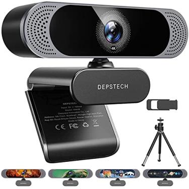 Imagem de Webcam 4K, DEPSTECH DW49 HD 8MP Sony Sensor Autofocus Webcam com Microfone, Capa de Privacidade e Tripé, Câmera Web de Computador USB Plug and Play para Transmissão Pro/Ensino Online/Chamadas