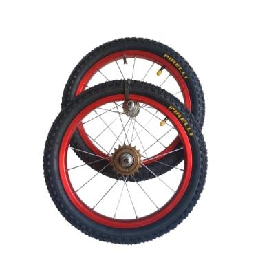 Imagem de Par De Rodas Para Bicicleta Aro 16 + Pneus Aro 16 Pirelli + Câmara Aro 16 Pirelli + Catraca. (Vermelho)