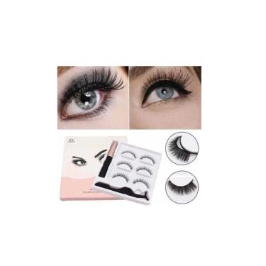 Imagem de Conjunto de cílios postiços magnéticos com delineador e rímel, 3 pares
