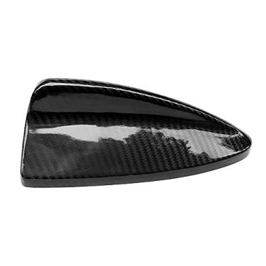 Imagem de EHBOTA Capa de antena de barbatana de tubarão de fibra de carbono seca com acabamento FM AM Radio Shark Fin aérea com aba adesiva para BMW Série 3 E90 2005-2011 E92 2006-2013 4 Series F80(M3)