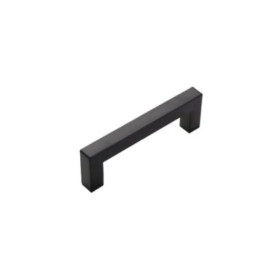 Imagem de Puxador de porta de cozinha quadrado, preto e prateado, estilo maçaneta de porta de armário, aço inoxidável, puxador de cozinha, 160mm,172mm