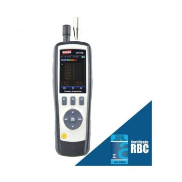 Imagem de Contador Partículas Digital Temperatura Umidade Ar 6 Canais Ponto Orvalho Bulbo Câmera Cpt-100 Portátil Certificado Rbc