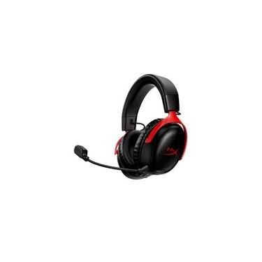 Imagem de Headset Gamer Sem Fio HyperX Cloud III, Drivers 53mm, Wireless, Multi Plataforma, Preto e Vermelho - 77Z46AA
