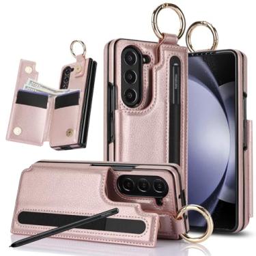 Imagem de Asuwish Capa de telefone para Samsung Galaxy Z Fold 6 5G 2024 capa carteira com slot S Pen SPen suporte para cartão de crédito suporte fino anel móvel robusto flip acessórios para celular ZFold6 Z6 G