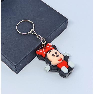 Imagem de Chaveiro com Pingente Mini Boneco 3D Emborrachado Super Heróis Capitão América Homem aranha Spider Minnie Lembrancinha