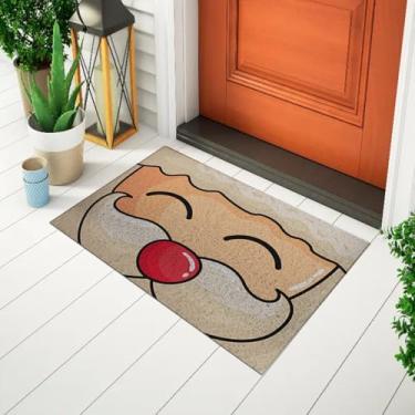 Imagem de Tapete Capacho Divertido e Criativo Desenho Estampado Natal - Papai Noel Face Ca1279