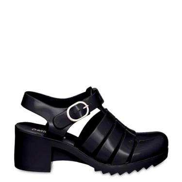 Imagem de Sandália Salto Amora 38 PRETA PJ6002 Petite jolie Tratorada - Nova