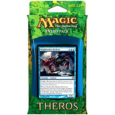 Imagem de Magic The Gathering (MTG Theros Intro Pack - Manipulative Monstrosities Theme Deck (Includes 2 Booster Packs) Blue (Shipbreaker Kraken)