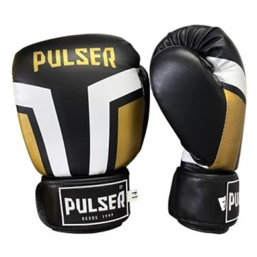 Imagem de Luva de Boxe e Muay Thai Pulser Adoma PU New Iron Preto e Dourado Injetada Profissional (12oz)