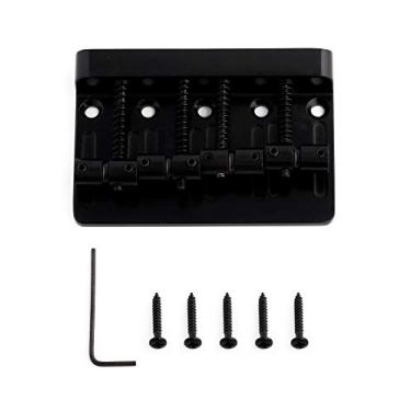 Imagem de Metallor 4 cordas fixas sela baixo ponte traseira para baixo elétrico Jazz Bass ou Precision Bass. (Preto)