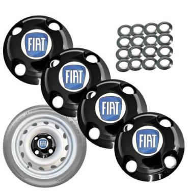 Imagem de Calota Central meio de roda fiat aro 13 14 15 4 peças UNO FIORINO PALI