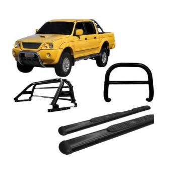 Imagem de Kit Quebra Mato Estribo Oval Santo Antônio L200 Preto - HOZZ