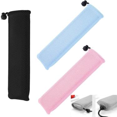 Imagem de DraCra Pacote com 4 canudos, estojo portátil para talheres, bolsa protetora com cordão, para canudos reutilizáveis de bambu, metal, silicone, garfo, colher, pauzinhos, pincéis, utensílios, viagem,