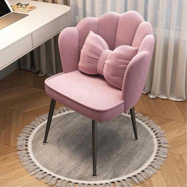 Imagem de Cadeira de mesa de veludo para escritório em casa Cadeira de mesa para quarto/penteadeira Moderna e fofa cadeira de trabalho para computador Rodas Cadeira de vaidade estofada com altura gi