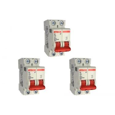 Imagem de Kit C/3 - Disjuntor Steck ''Din'' Bipolar 50A. C