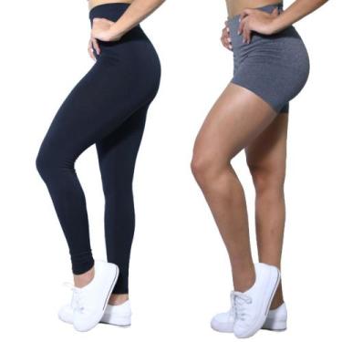 Imagem de Kit 2 peças Calça e Short Heide Ribeiro Legging Basic Malhação, Preto,