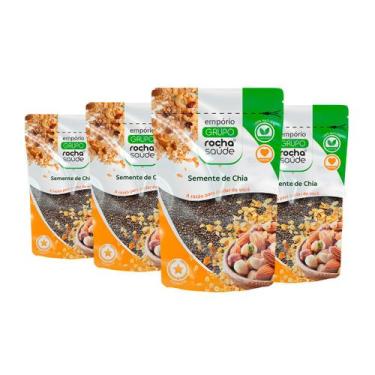 Imagem de Semente Chia 100% Orgânica Kit 4 Qualidade Superior Premium 100g - Gru