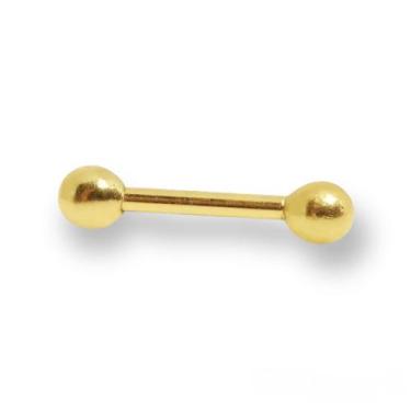 Imagem de Piercing de ouro 18k haste reta com bolinha - Elegancy Joias