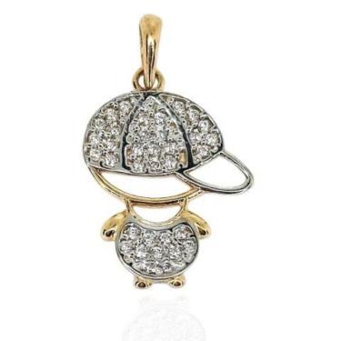 Imagem de Pingente de ouro 18k Filho com Pedras - Elegancy Joias