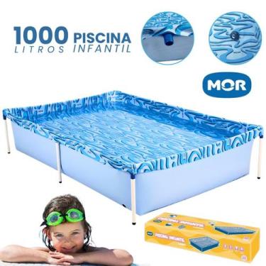 Imagem de Piscina 1000 Litros Retangular Estruturada Reforçada com Barras Anti D