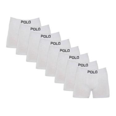 Imagem de Kit 8 Cuecas Boxer Cotton Polo 781 Algodão Sortido - POLO STAR, Branco