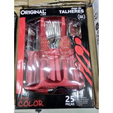 Imagem de Faqueiro 25pçs vermelho original line inox