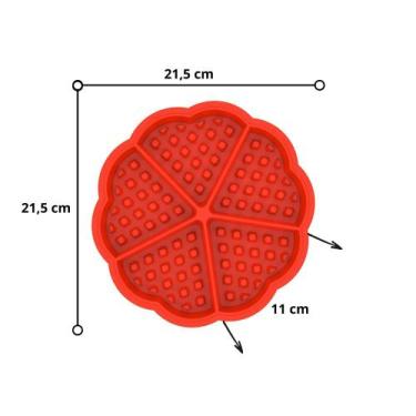 Imagem de Forma assadeira de silicone para waffles formato de coração - BJ, VERM