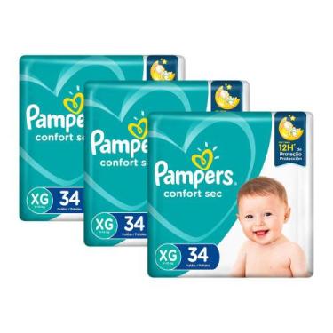 Imagem de Kit Fralda Pampers Confort Sec XG com 102 Tiras